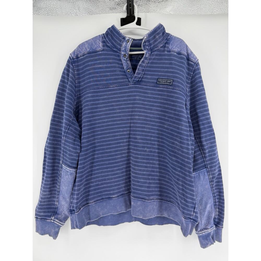 Vineyard Vines Surfside Shep Shirt Pullover Sweatshirt Moonshine Blue Mens Large